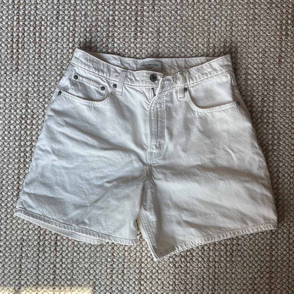 Abercrombie & Fitch White High Rise Shorts